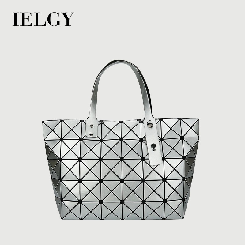 IELGY แฟชั่นกระเป๋าหญิง PU Glossy Pearlescent ขนาดใหญ่-ความจุไหล่เดียวสามชิ้นกระเป๋าถือเพชรมุม