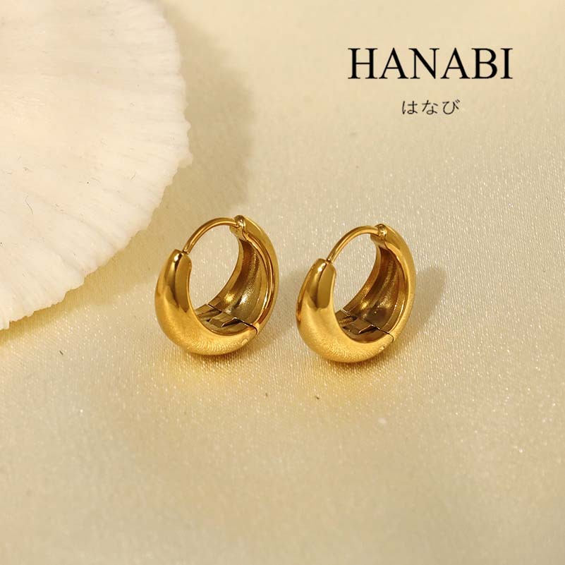 Bangkok Gold Toni Hoop ต่างหู,Chunky Stainless Steel Jewelry สําหรับผู้หญิง