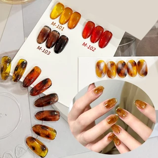 สีทาเล็บอำพัน 3 สี ติดทนนาน เหมาะสำหรับทำเล็บที่บ้าน ร้านทำเล็บ และของขวัญวันหยุด