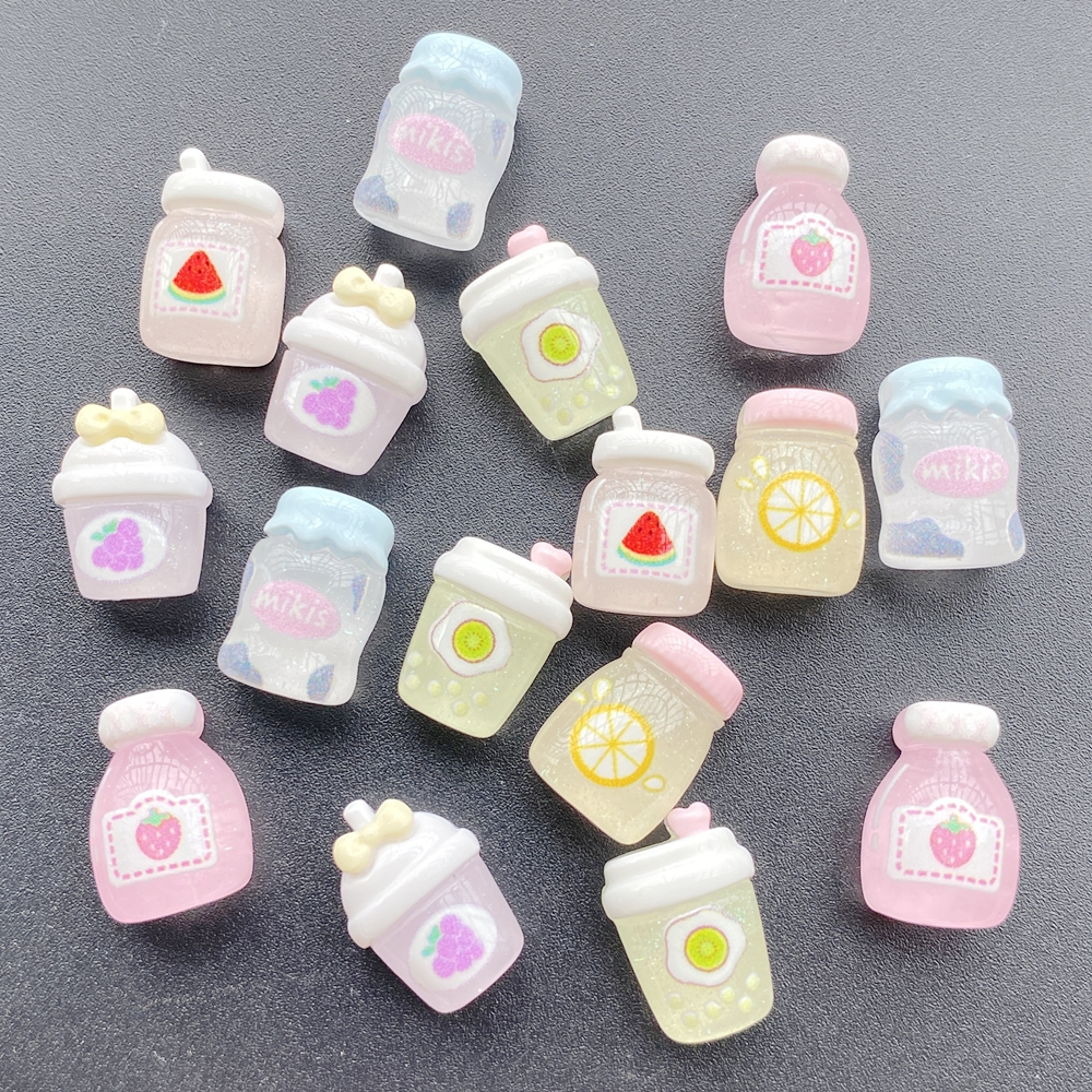 20 ชิ้นผสมเล็บเรซิ่นมินิ 3ง ผลไม้เครื่องดื่มขวดตกแต่งเล็บ ทําเอง หัตถกรรมตกแต่งเล็บ 3ง เครื่องประดับ - รูปที่ 3