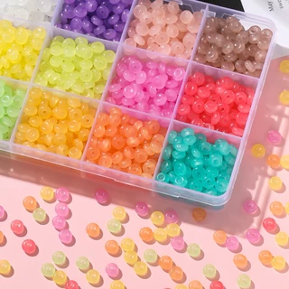 St. kunkka 50 ชิ้น 6*3mm เลียนแบบหยกผลลูกปัดแก้วแบนรอบลูกปัดแก้ว สําหรับ DIY สร้อยข้อมือลูกปัดสร้อยคอ