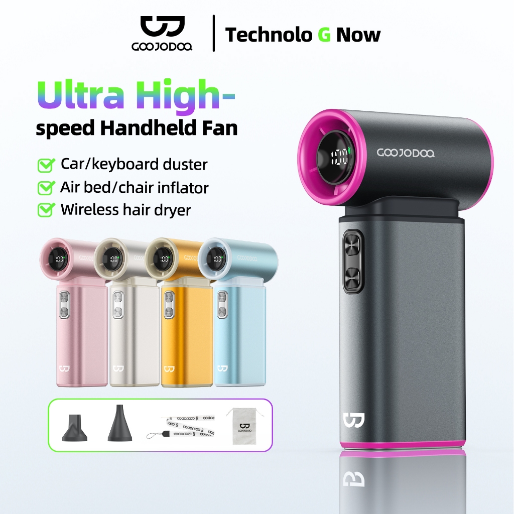 GOOJODOQ GFS009 พัดลมพกพาขนาดเล็ก พัดลมเจ็ทขนาดเล็ก พัดลมความเร็วสูงพิเศษ