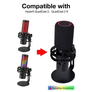 QuadCast 2 Mic Pop Filter, Mic Windscreen เข้ากันได้กับไมโครโฟน HyperX QuadCast 2/2 S - Noise Foam ลดเสียงรบกวน, คุณภาพเสียงที่ได้รับการปรับปรุงแล้ว
