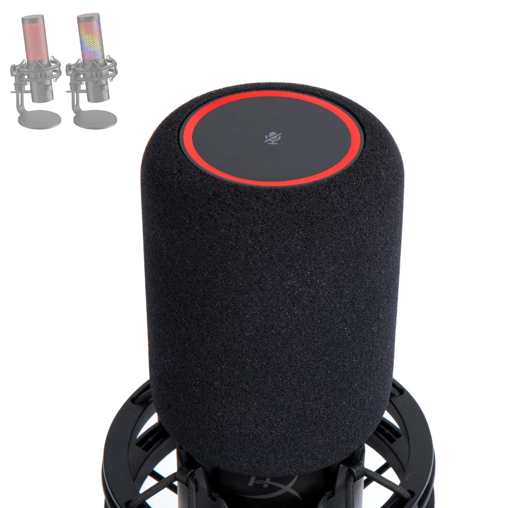 QuadCast 2 Mic Pop Filter, Mic Windscreen เข้ากันได้กับไมโครโฟน HyperX QuadCast 2/2 S - Noise Foam ลดเสียงรบกวน, คุณภาพเสียงที่ได้รับการปรับปรุงแล้ว