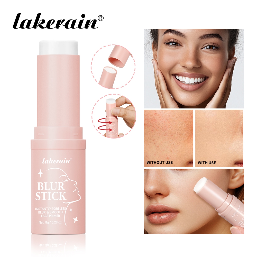 Lakerain Poreless Face Blur Primer Stick, Oil Control Smoothing Face Primer Minimizes Pores & Flawless Finish Moisting Face Makeup Base Blur Stick