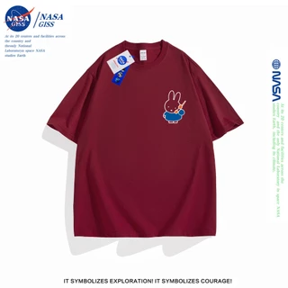 NASA เสื้อยืดชายหญิงแขนสั้น สไตล์ลำลอง summer Miffy พิมพ์ลาย t-shirt แบบหลวม คอกลม ยับยากไม่ต้องรีด