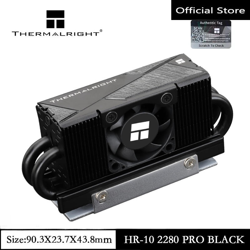 Thermalright HR-10 PRO m.2 2280 SSD Cooler พัดลม 4 ท่อความร้อนสีดํา M2 2280 SSD ฮีทซิงค์ Cooler ความร้อนสองด้านอ่างล้างจานความร้อนซิลิโคน Pad สําหรับ m.2 2280 SSD