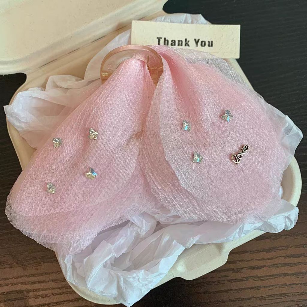 ใหม่ภาษาฝรั่งเศสคําแฟลชเพชรผีเสื้อคว้าคลิปขนาดใหญ่ High-End ตาข่ายคลิปผมด้านหลังหัว Shark คลิปแฟชั่น Classy Headdress ผู้หญิง - รูปที่ 5