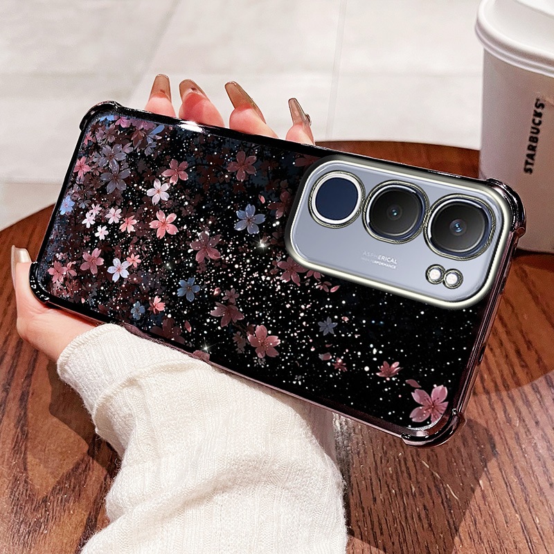เคสสําหรับ Vivo Y04 Y29S Y29 Y21d Y31 Y200 4G 5G Y19S V29E 5G Y100 (IDN) แฟชั่นดอกไม้ทะเลซิลิโคนใส Anti Drop เคสโทรศัพท์แบบนุ่ม