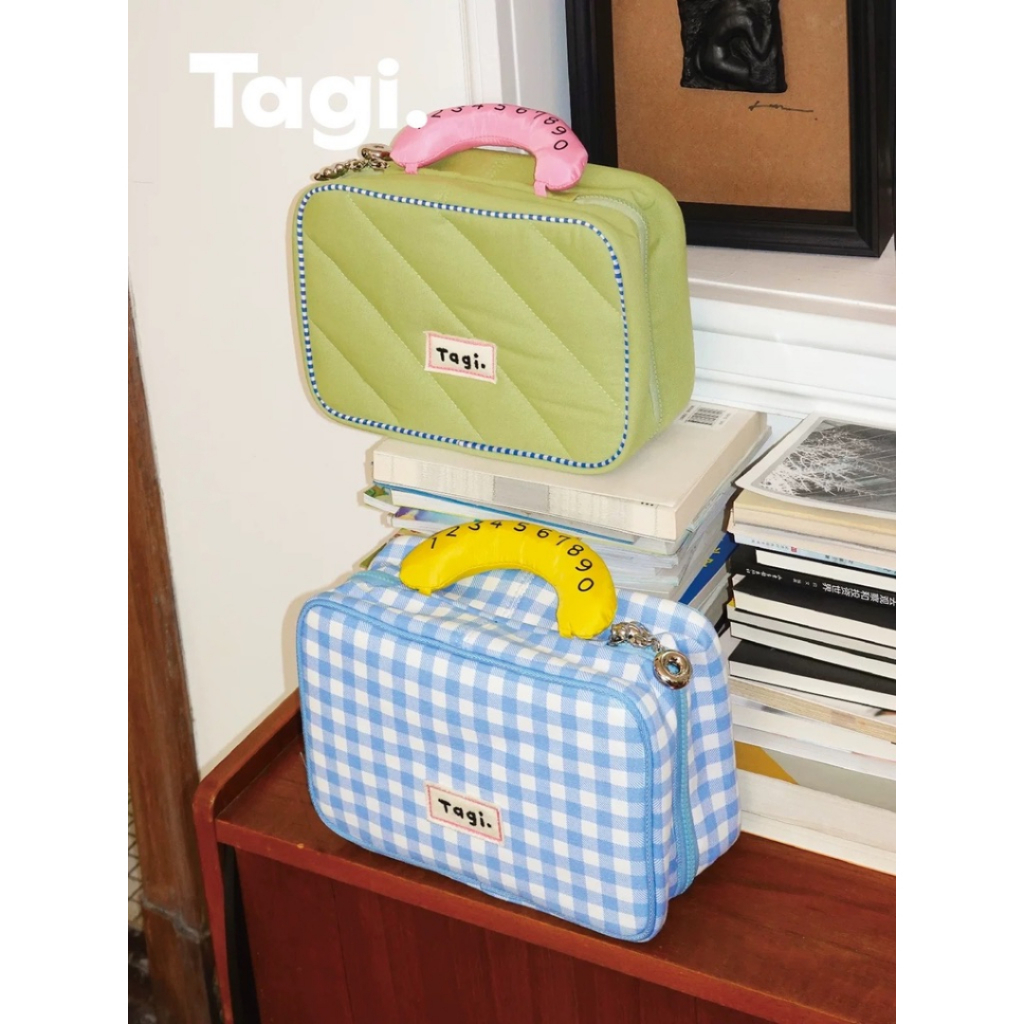 Tagi. กระเป๋าใส่เครื่องสำอาง กระเป๋าซิปคู่ แบบพกพา