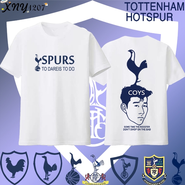 NEW เสื้อยืด Tottenham Hotspur (SPURS)  T-shirt ไม่จำกัดเพศ  ผ้าฝ้ายเนื้อนุ่ม มิติ แฟชั่นฤดูร้อน สํา