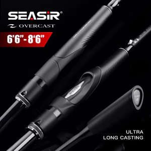Seasir Overcast M/MH Spining & Casting Fishing Rod คาร์บอนไฟเบอร์เซรามิคคู่มือแหวนความไวสูง Lure น้ําหนัก 5-40g 1.98M-2.59M One-Piece Grip ระยะทางโยน Rod