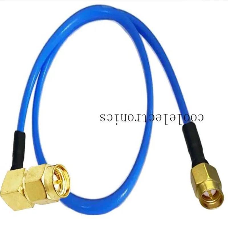 1 PC สีฟ้า RG402 0.141 "SMA ชาย RA ถึง SMA ชาย Connector RF coax Simi สาย 50ohm 10/15/20/30/50 ซม. 1