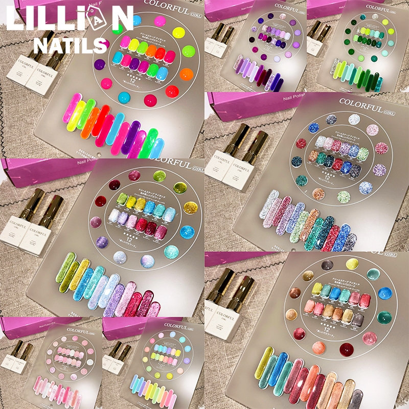 พร้อมส่งในไทย Colorful girl New🎉12สี  สีลูกแก้ว สีเจล  สีเจล ยกเซต มาใหม่ 12สีพาสเทลพร้อมส่ง COLORFU
