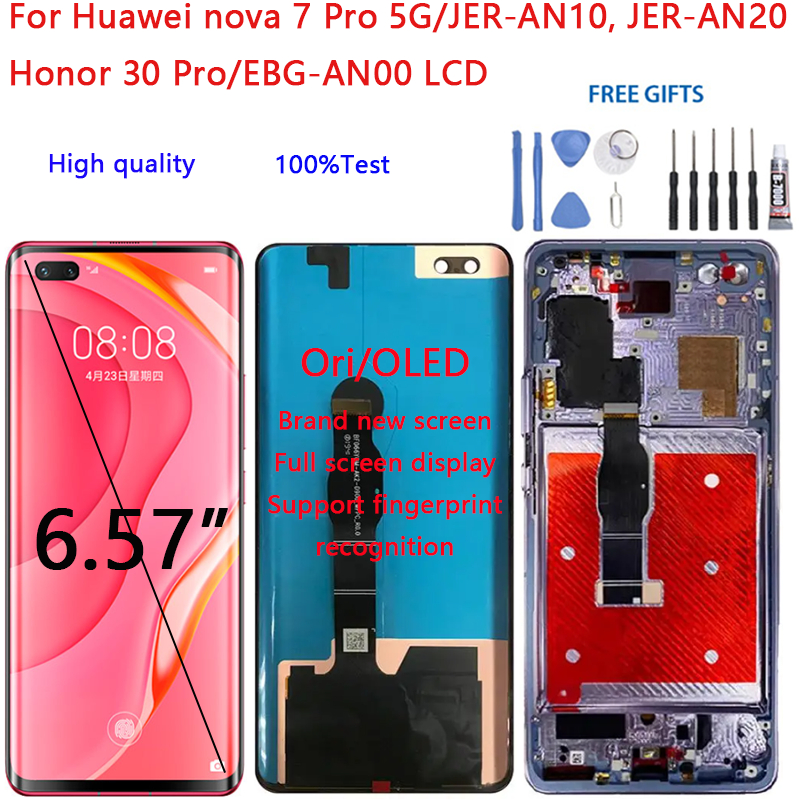 สําหรับ Huawei nova 7 Pro 5G/JER-AN10, GER-AN20 Honor 30 Pro/EBG-AN00 จอแสดงผล LCD Touch Screen Digitizer Assembly