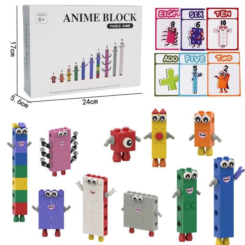 10 ชิ้น/เซ็ตอะนิเมะบล็อก Numberblocks หนึ่งถึงสิบคณิตศาสตร์ดิจิตอลเปลี่ยน DIY การศึกษาบล็อกเดสก์ท็อปเครื่องประดับของเล่นเด็กของขวัญวันเกิด