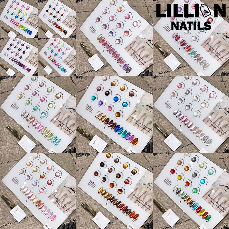 พร้อมส่งในไทย JIAKOU 12สี สีลูกแก้ว สีเจลยกเซต Cat eye   รุ่นใหม่ล่าสุด สีเล็บเจล สีเจลแคทอาย ฟรีชาร์ทสี เอฟเฟกต์มันเงามาก