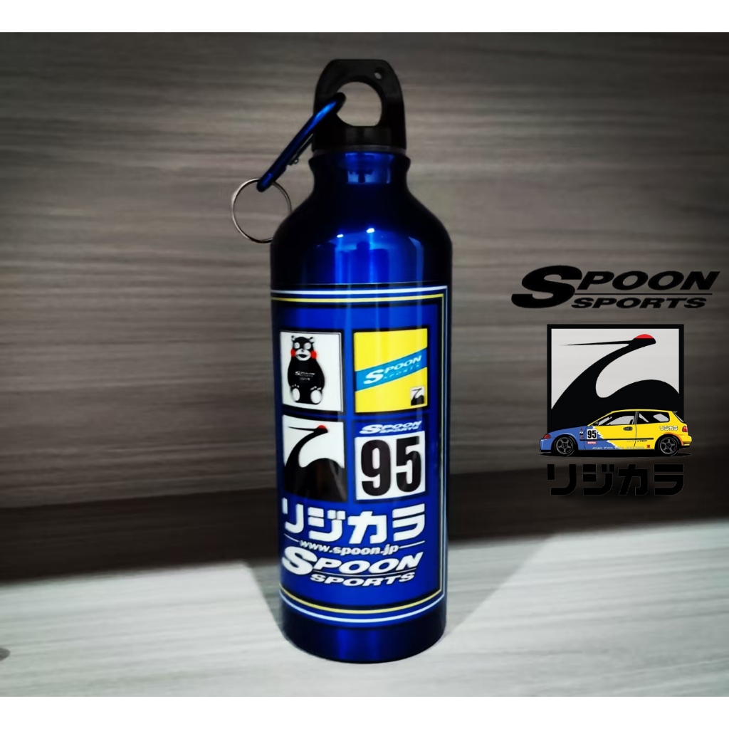 JDM Racing ช้อนกีฬา Universal Nos รถถ้วยสแตนเลสอัตโนมัติกลางแจ้งแบบพกพาหม้อขวด