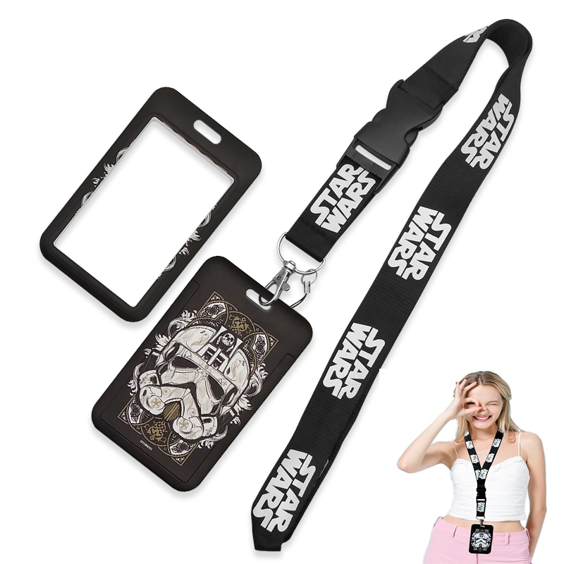 สายคล้องคอ Star Wars,ปลอกบัตรประจําตัวสําหรับที่วางโทรศัพท์และพวงกุญแจสลิงภาพยนตร์แฟนนักเรียนของขวัญ