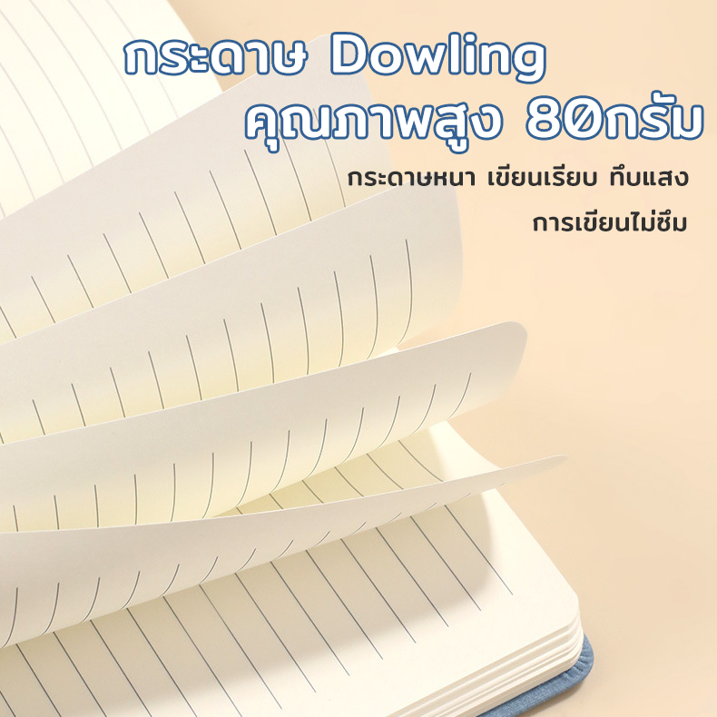 สมุด A5/A6สมุดโน๊ต พร้อมที่เสียบปากกา เส้นแนวนอน เส้นจุด ตาราง กริด กระดาษเปล่า เหมาะสำหรับนักศึกษาและสำนักงาน ฝาครอบกันน้ำ 200 หน้า notebook - รูปที่ 3