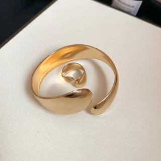 [Jewbeauty]ชุดสร้อยข้อมือเปิดปากมันวาวรูปไข่สไตล์ยุโรปและอเมริกาเครื่องประดับมือระดับไฮเอนด์ที่ทันสมัยและหลากหลาย