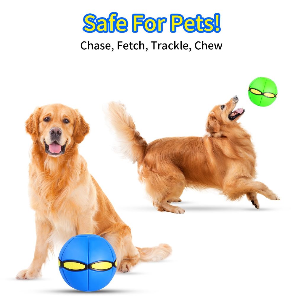 ของเล่นสัตว์เลี้ยง สุนัข ลูกบอลยูเอฟโอ, ของเล่นสุนัขยูเอฟโอแบบพกพา, ลูกบอลยูเอฟโอสัตว์เลี้ยง, ลูกบอลยูเอฟโอมีไฟ 6 ดวง, ของเล่นสุนัข