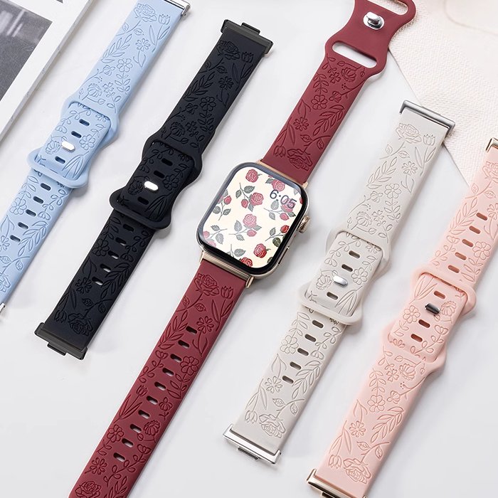 Carving Flower Strap Case For Huawei Watch Fit 3 สาย And สาย Huawei Watch fit 3 เคส Huawei Watch fit 4 สาย Soft Huawei Watch fit 4 เคส Replacement สาย Huawei Watch fit 4 Pro Strap / huawei Fit 3 สาย huawei Fit 4 Case Soft Huawei Watch fit 2 Strap Case