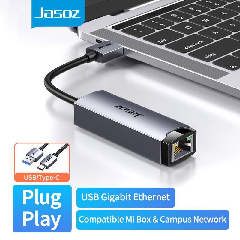 Jasoz Laptop Network Adapter USB 3.0 ถึง Ethernet RJ45 Lan Gigabit Ethernet 1000Mbps Nintendo Switch