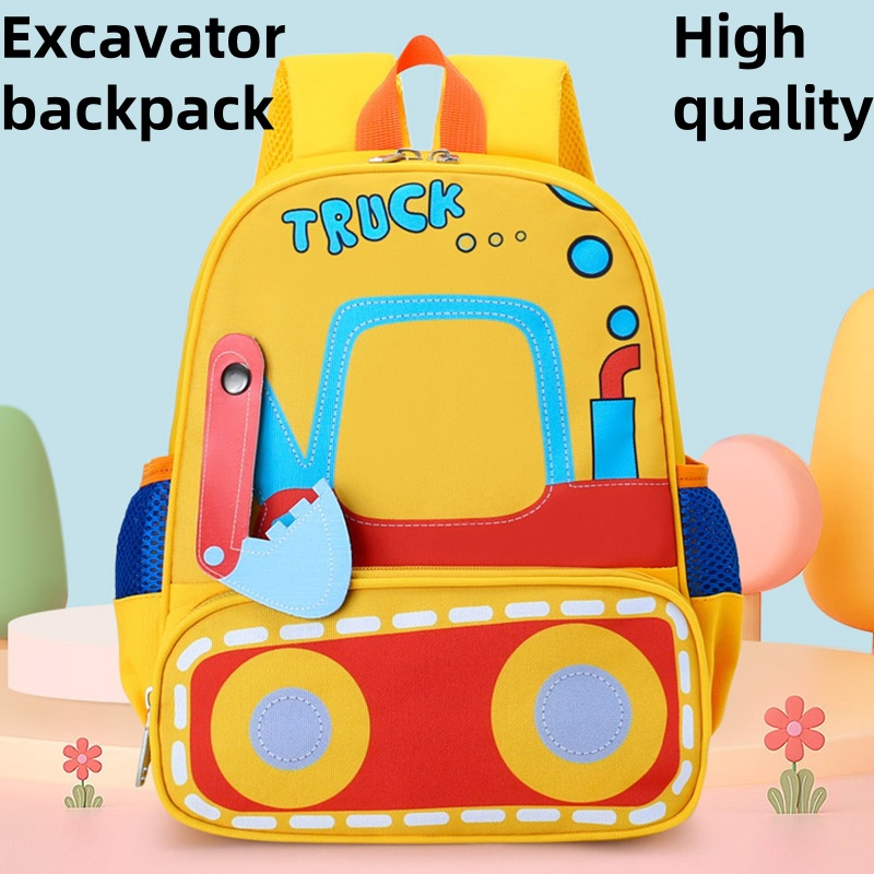 คุณภาพสูงเด็กกระเป๋าเป้สะพายหลังสําหรับเด็กผู้ชายรถขุดกลับแพ็คกระเป๋านักเรียนเด็กนักเรียนกระเป๋าแพ็คอนุบาลกระเป๋าหนังสือ