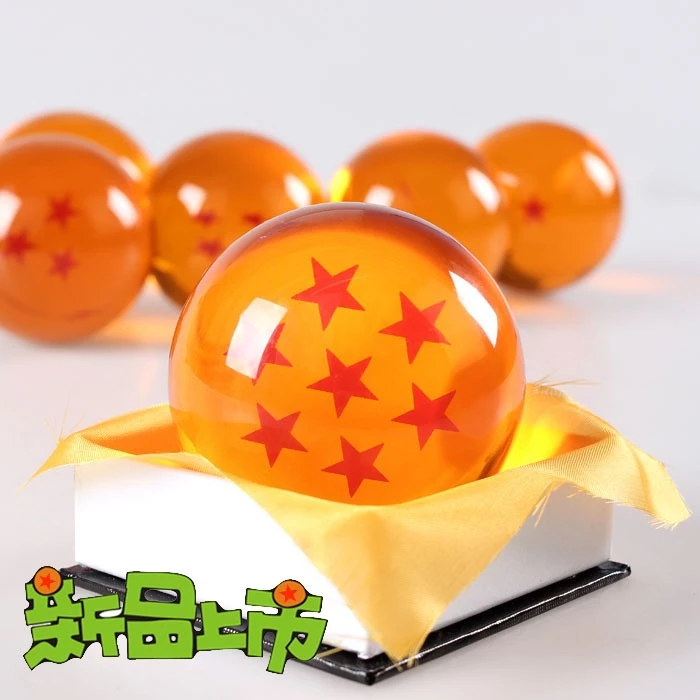 เกรดสูง Dragon Ball Z 3D ลูกบอลคริสตัล 1-7 ดาว 5.7/7.6 ซม สีเหลือง Crystal Ball พร้อมกล่องสีอิสระ