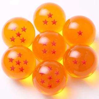 เกรดสูง Dragon Ball Z 3D ลูกบอลคริสตัล 1-7 ดาว 5.7/7.6 ซม สีเหลือง Crystal Ball พร้อมกล่องสีอิสระ