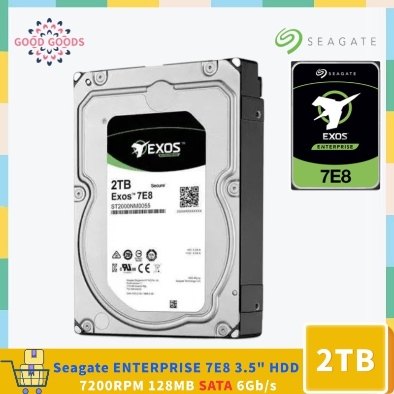 SEAGATE EXOS 7E8 2TB ST2000NM0055 ENTERPRISE 3.5 512N HDD 7200rpm 128MB แคช SATA 6 กิกะไบต์/วินาทีฮา