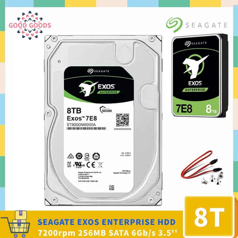SEAGATE EXOS 7E8 8TB ST8000NM000A ENERPRISE 3.5 HDD 7200rpm 256MB SATA 6Gb/s Air