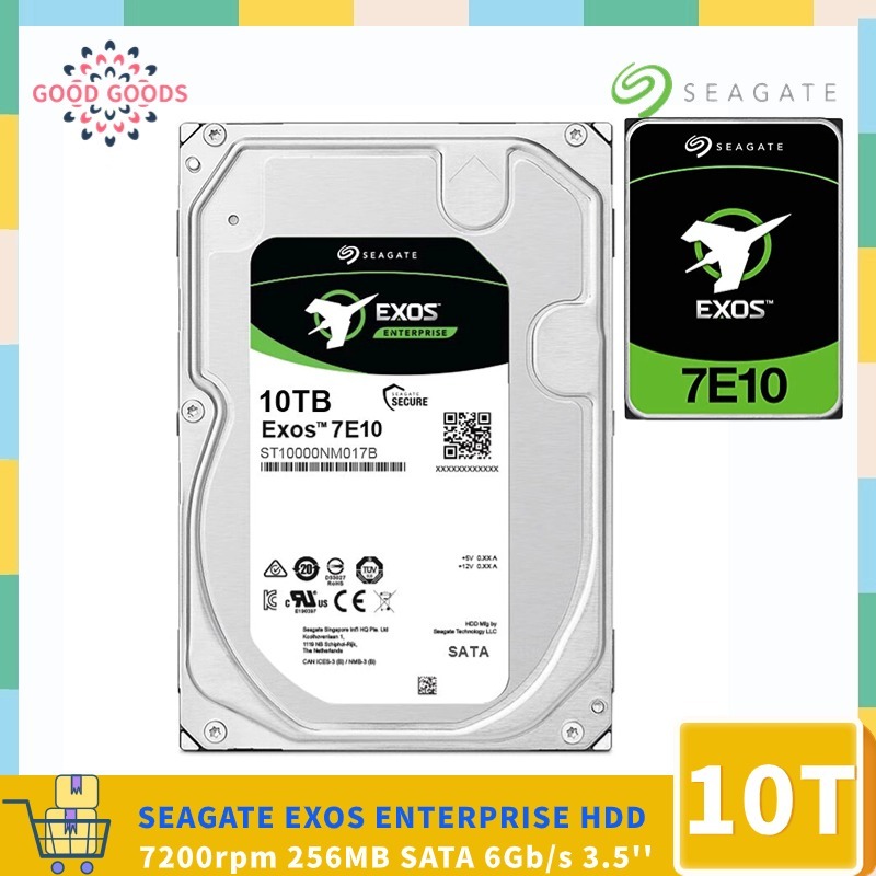 SEAGATE EXOS 7E10 10TB ST10000NM017B ENTERPRISE 3.5 HDD 7200rpm 256MB SATA 6Gb/s Air