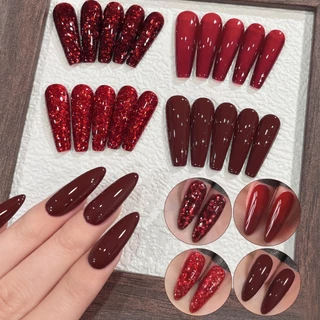 ชุดน้ำยาทาเล็บสีแดง 4 สี สีสันสดใสติดทนนาน เงางาม เหมาะสำหรับร้านทำเล็บและของขวัญวันหยุด
