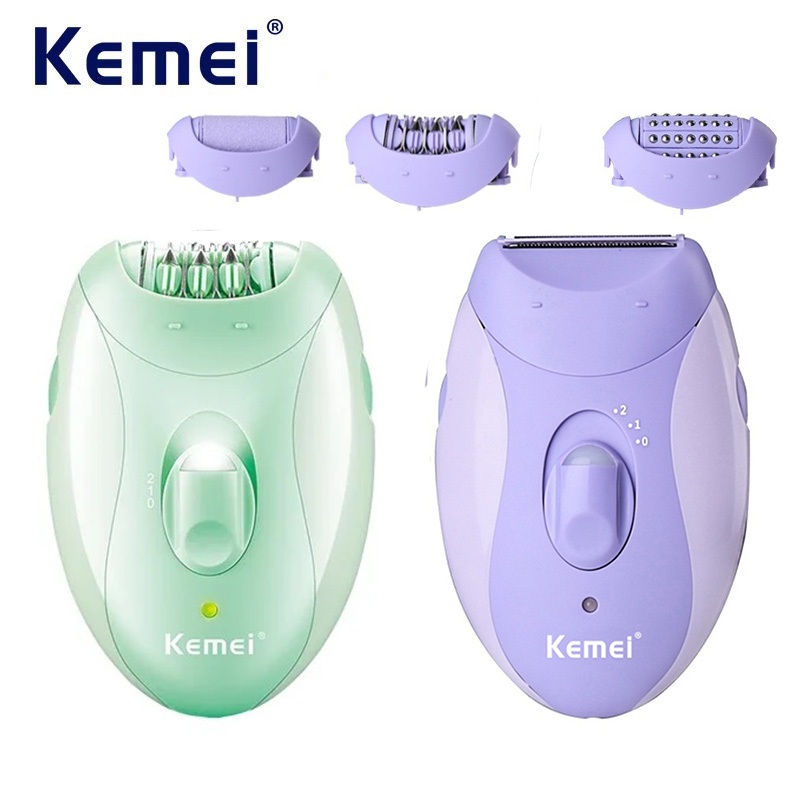 KEMEI เคเมอิ เครื่องกําจัดขนไฟฟ้าแบบชาร์จไฟได้ผู้หญิงบิกินี่เครื่องโกนหนวดทั้งร่างกาย ที่กันจอน ขากําจัดขนรักแร้เครื่องกําจัดแคลลัสเท้า