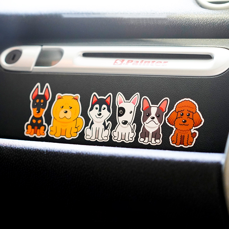 การ์ตูนการ์ตูนสัตว์เลี้ยงสุนัขรถสติกเกอร์สติกเกอร์สะท้อนแสง Corgi Alaska Satsuma ยานพาหนะไฟฟ้ากันน้ําสติกเกอร์ขนาดเล็ก