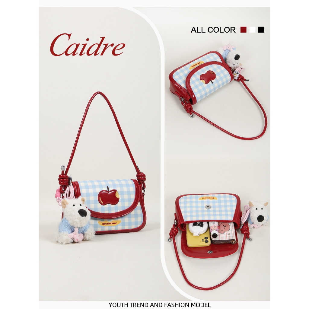 Caidre Preppy Style Shoulder Messenger Bag Girl Underarm รูปที่ 5