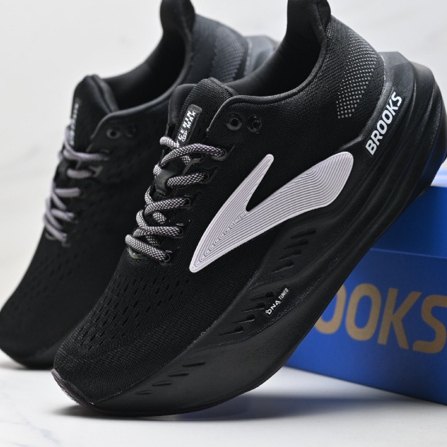 Brooks Glycerin Max Super Glycerin กันกระแทกมาราธอนแบบหนา สีดําสีขาว