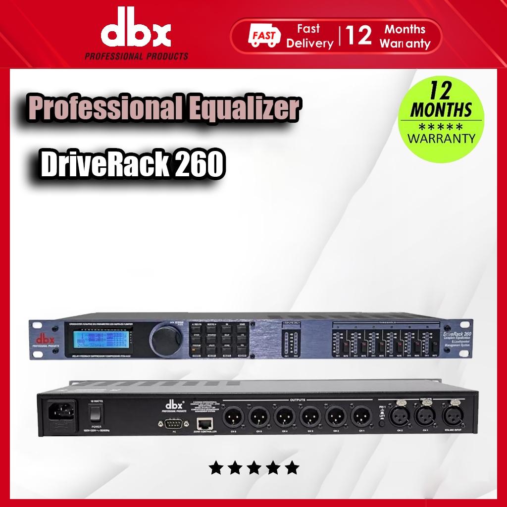 Dbx DriveRack 260 ระบบจัดการลําโพง I/O (ครอสโอเวอร์, อีควอไลเซอร์กราฟิก, อีควอไลเซอร์พาราเมตริก, อีค
