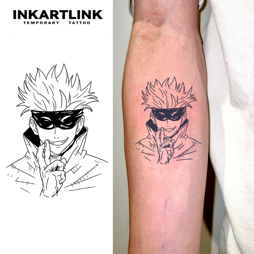 Gojo Satoru ชั่วคราว Tattoo สติกเกอร์ติดทนนานกันน้ำ Magic Tattoo Fake Tattoo ยาวนานถึง 15 วัน