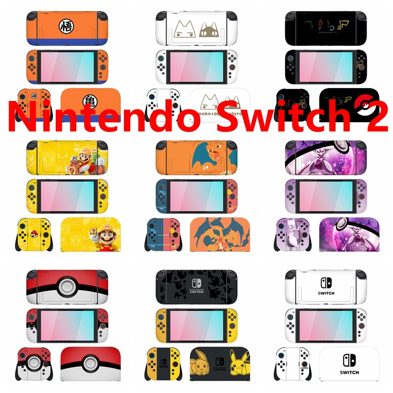 60 สีสติกเกอร์ผิวใช้งานร่วมกับ Nintendo Switch 2 (2025) ไวนิล Decal รูปแบบที่สวยงามชุดฟิล์มป้องกันสําหรับ NS2 คอนโซลและ Joy-Con Controller & Dock