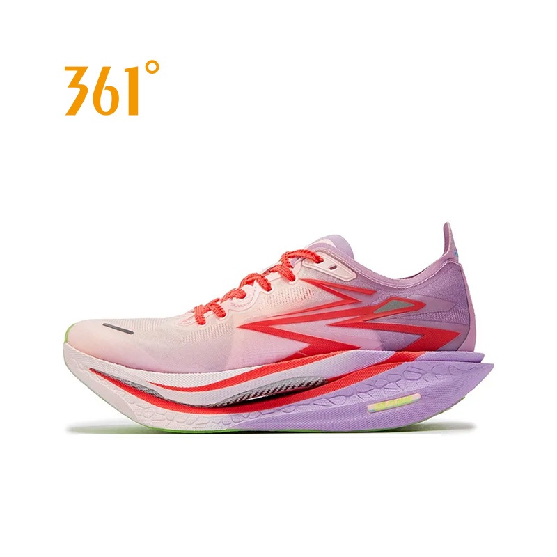 361 Degrees Flame 4.0  Peppa Pig ผู้ชายผู้หญิง Professional Carbon PlateRunning รองเท้า Breathable ก