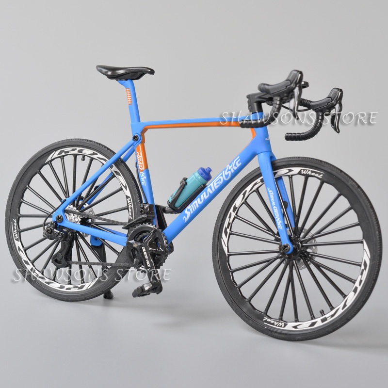 1:8 Scale Diecast จักรยานของเล่น Street Racing Cycle Cross จักรยานเสือหมอบ Slim กรอบ Miniature Replica