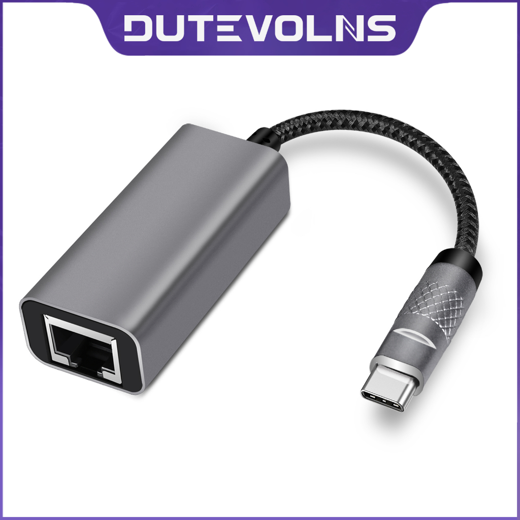อะแดปเตอร์อีเธอร์เน็ต Type-C ความเร็ว Gigabit,อีเธอร์เน็ตความเร็วสูง 1 Gbps สําหรับแล็ปท็อป MacBook Pro/iPad/Windows