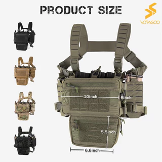 VOTAGOO เสื้อกั๊กยุทธวิธี 500D ไนล่อนยุทธวิธีแขวนหน้าอกทนทานอเนกประสงค์แขวนหน้าอก
