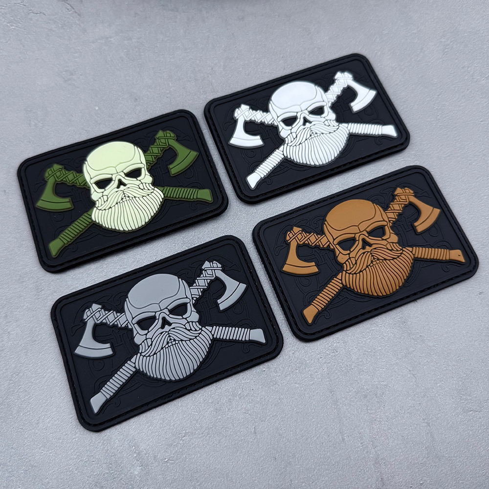 แพทช์ยางนุ่ม PVC ไวกิ้ง Tomahawk Morale Badge อุปกรณ์เสริม Fastener