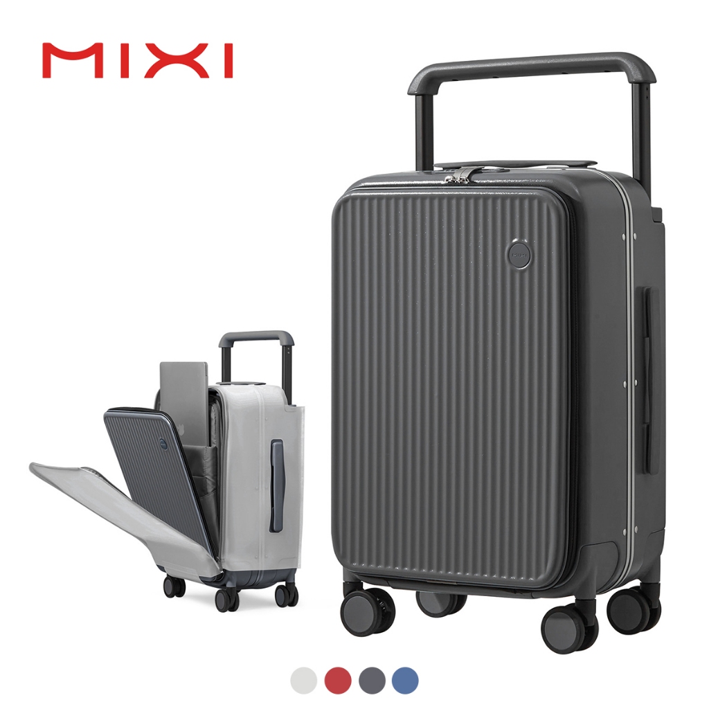 Mixi กระเป๋าเดินทางแบบเปิดด้านหน้าพร้อมโครงอะลูมิเนียม 20" 24" กระเป๋าเดินทางแบบลากทนทาน M9277