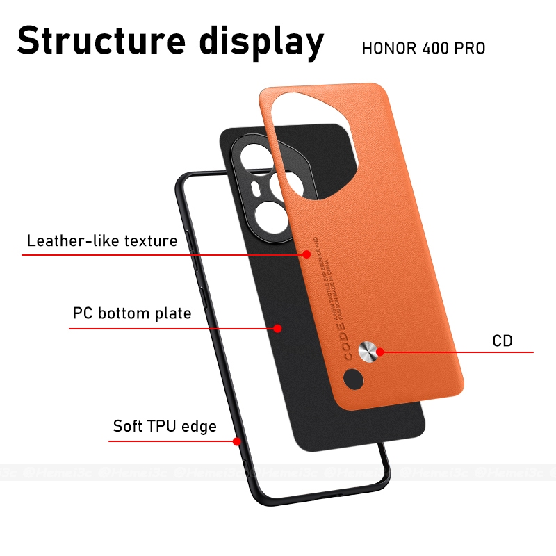 สําหรับ Honor 400 Pro 5G ปลอกหนังเคสโทรศัพท์แบบแข็ง รูปที่ 6