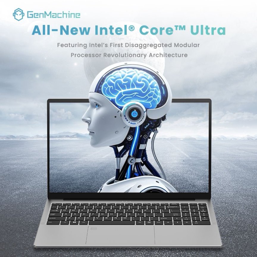 GenMachine MINI PC Intel® แกนแกน™ แล็ปท็อป Ultra 125H 15.6\" จอแสดงผล Intel Core Ultra 5 125H 16GB RAM SSD ที่เก็บข้อมูล Intel Arc กราฟิก Windows Pro รูปแบบแป้นพิมพ์ภาษาอังกฤษ